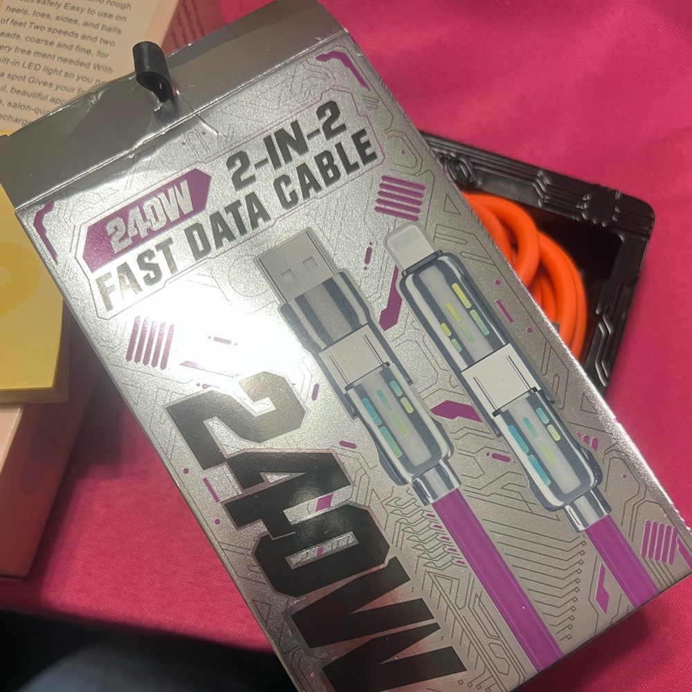 2-in-2 Fast Data Cable - Orange 240VV